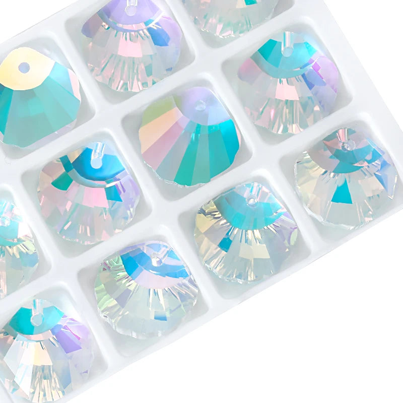 Shell Crystal Charms, Necklaces,  Pendants for Jewelry Making  16mm  12Pcs