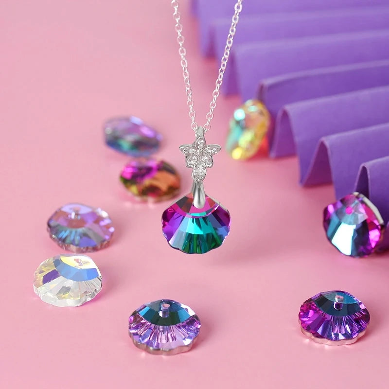 Shell Crystal Charms, Necklaces,  Pendants for Jewelry Making  16mm  12Pcs