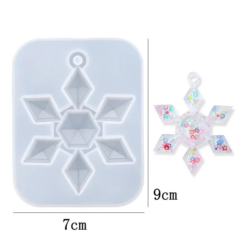 Snowflake Epoxy Resin Mold  Silicone Snowflake Mold Jewelry making Or Decorations
