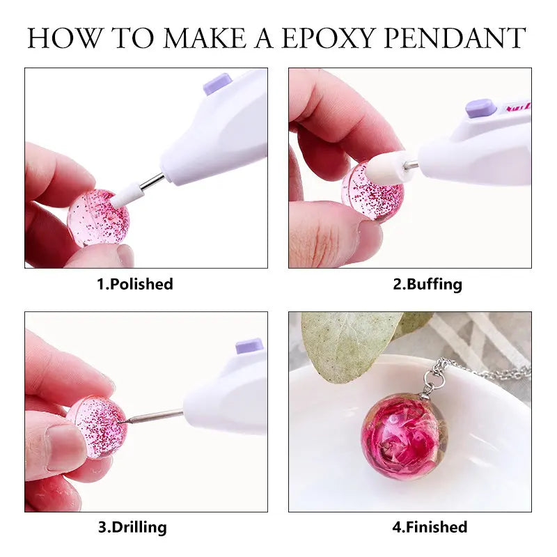Drill  with 7 Drill Accessories For Epoxy Resin Jewelry Making