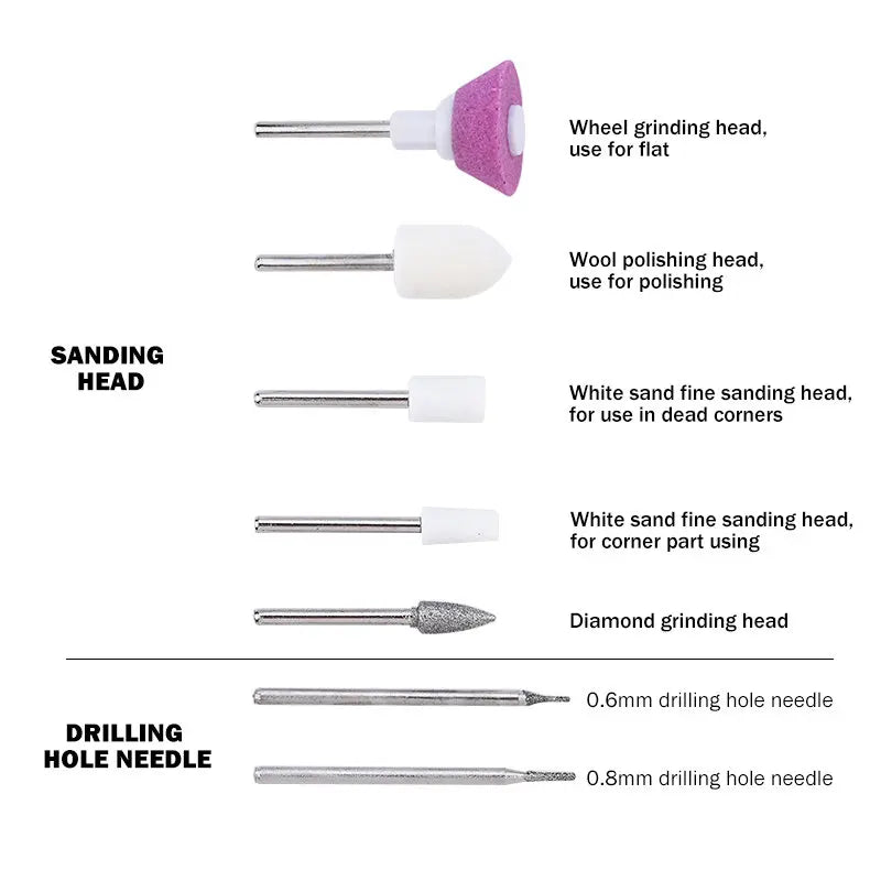 Drill  with 7 Drill Accessories For Epoxy Resin Jewelry Making