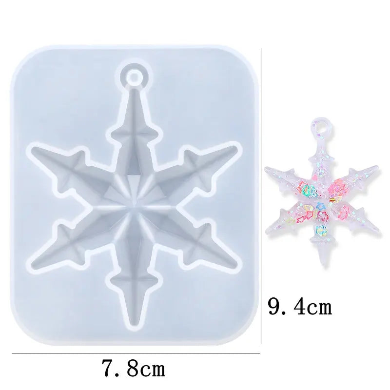 Snowflake Epoxy Resin Mold  Silicone Snowflake Mold Jewelry making Or Decorations