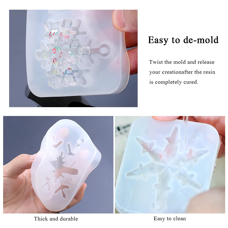 Snowflake Epoxy Resin Mold  Silicone Snowflake Mold Jewelry making Or Decorations