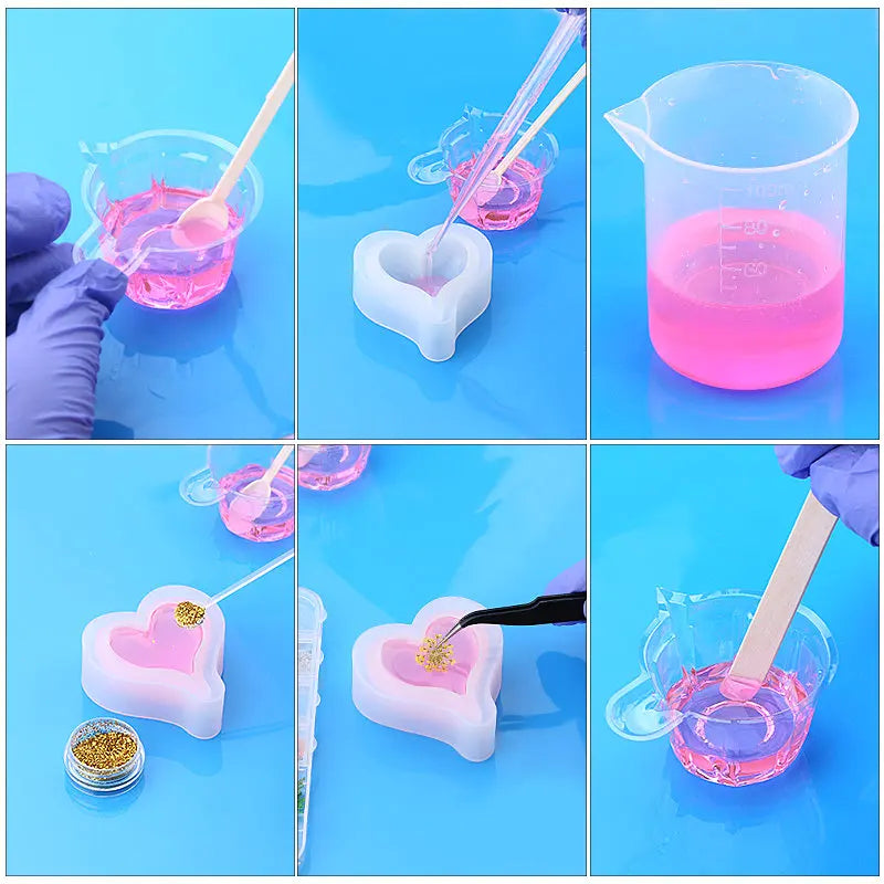 Epoxy Resin Tools Set Resin Kit Plastic Beaker Drill  Wood Stick