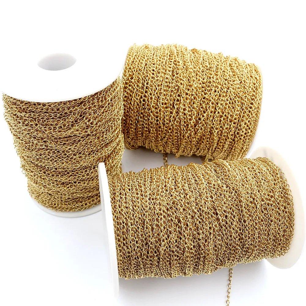 5 Meters Stainless Steel Gold Chains Bulk