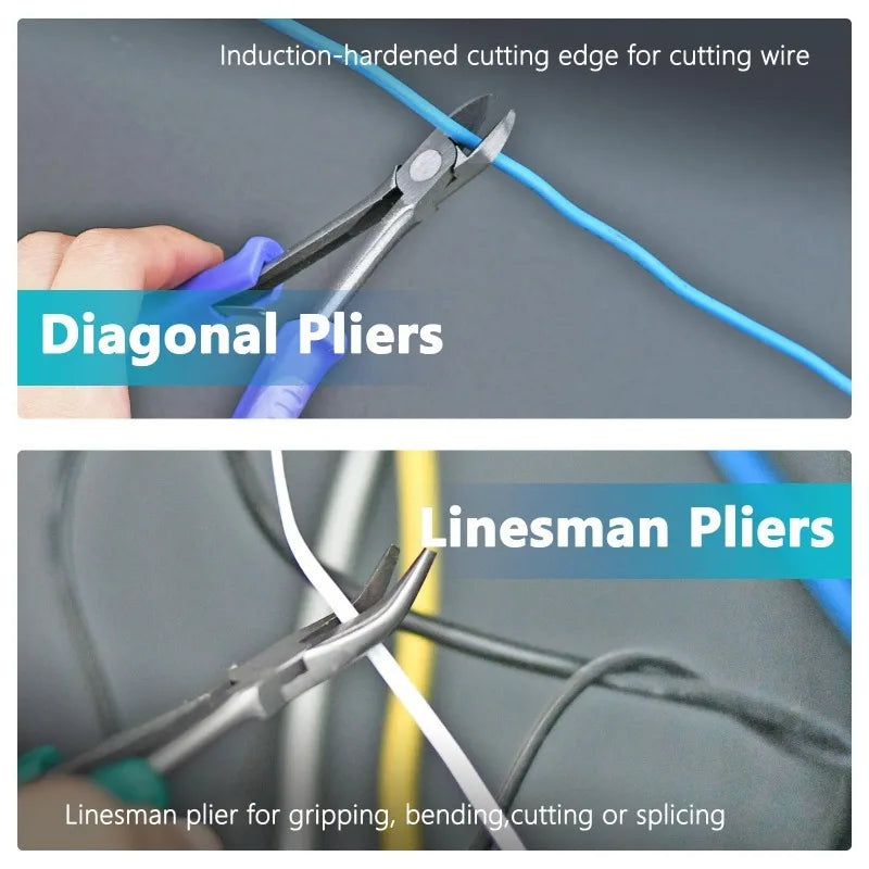 4Pcs Jewelry Pliers Tool Set, with Round Nose Pliers, Needle Nose Pliers, Wire Cutters and Bent Nose Pliers for Jewelry Making