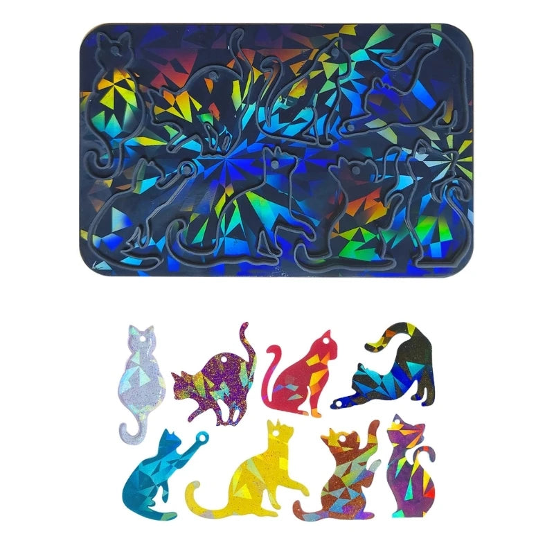 Keychain Or Pendant Cat Holographic Mold