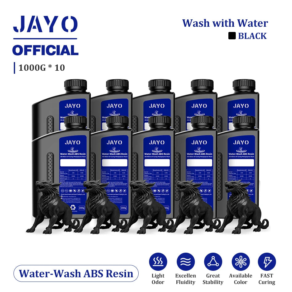 JAYO Water Wash  405nm UV Resin 10kg ABS Like 3D Printer Resin  Standard Rapid Photopolymer Resin for LCD/DLP/SLA