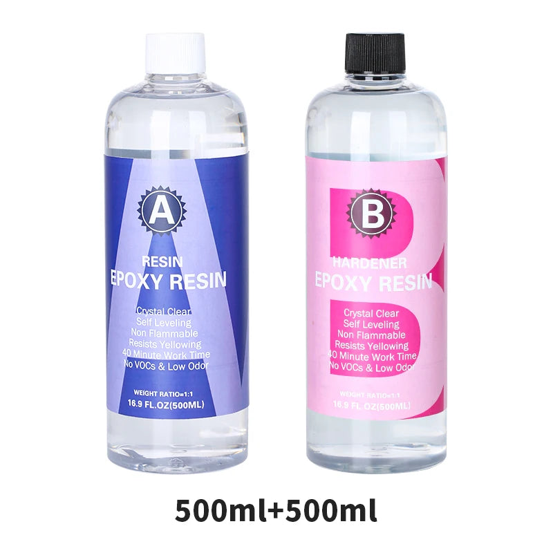 High Gloss Resin and Hard Crystal Clear Epoxy Resin Kit for Art Casting Jewelry, Or Projects Tumblers Tables 3D Crafts Easy Mix 1:1