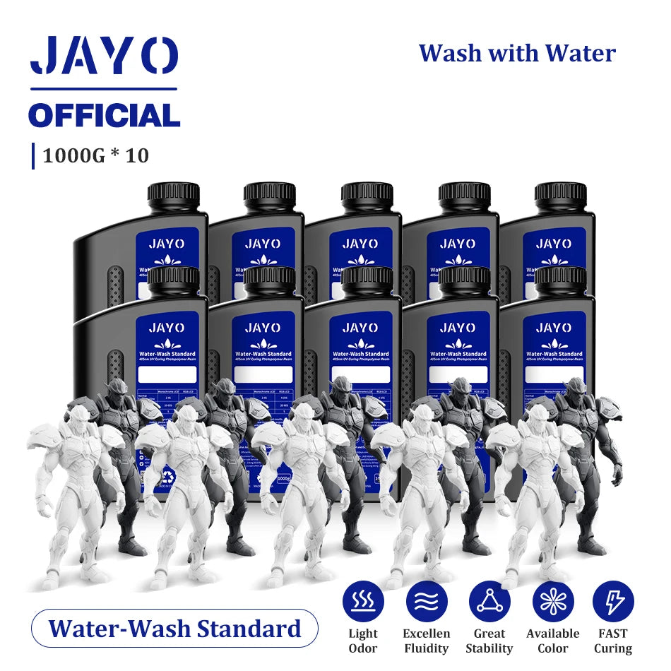 JAYO Water Wash  405nm UV Resin 10kg ABS Like 3D Printer Resin  Standard Rapid Photopolymer Resin for LCD/DLP/SLA