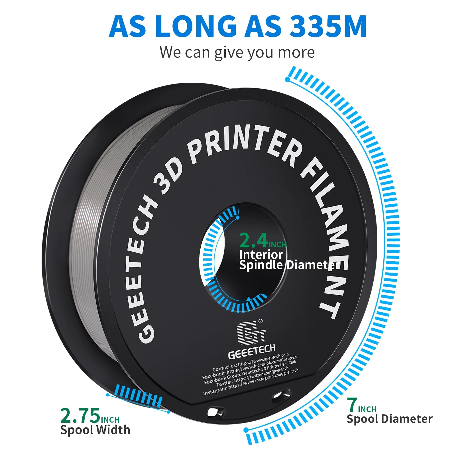 GEEETECH 10Kg In One Box Matte/PETG/Silk PLA/TPU/ABS 3D PLA Filament 1.75mm Spool Wire