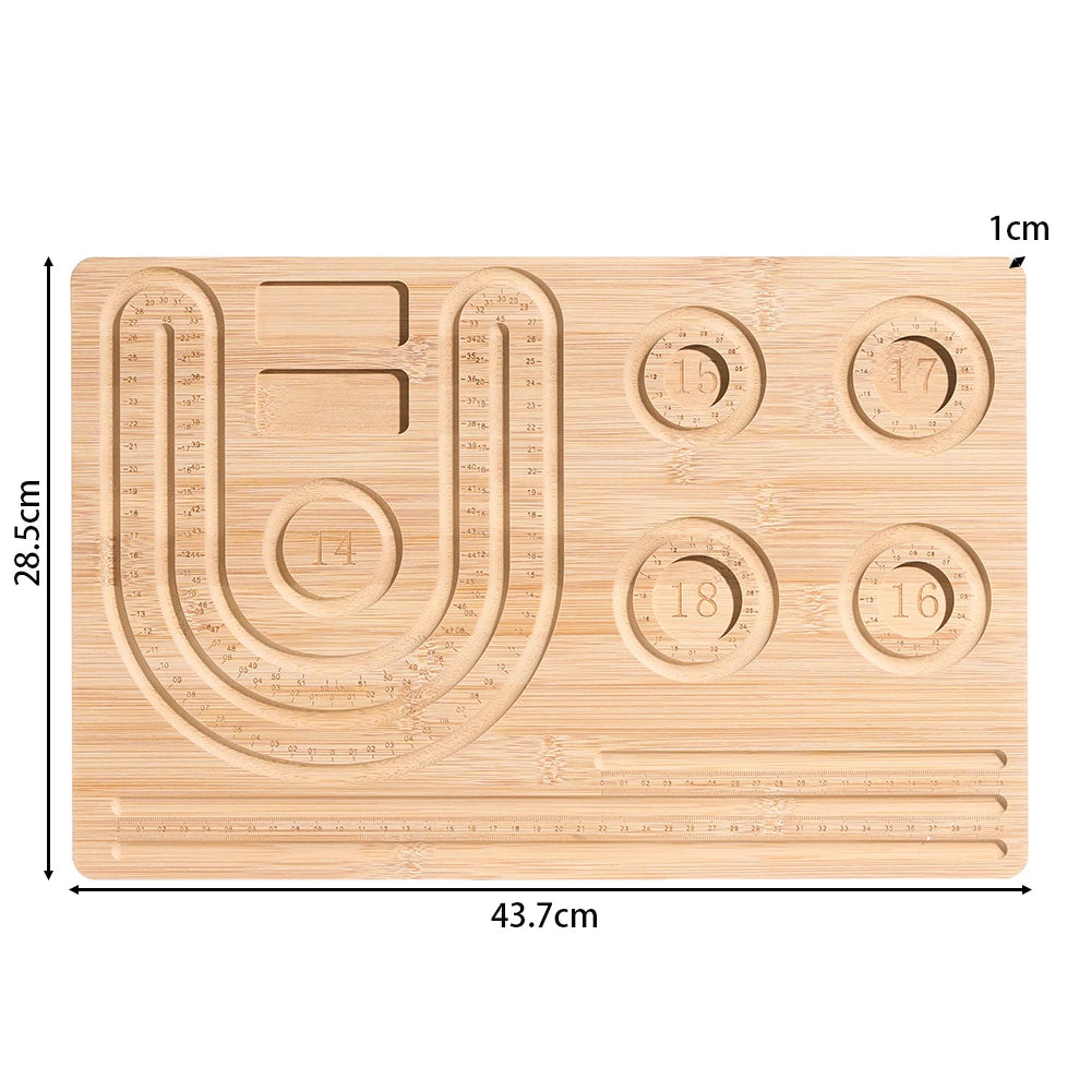 Wooden Flocked Jewelry Making, Measurements Beading Board Bracelet Necklace