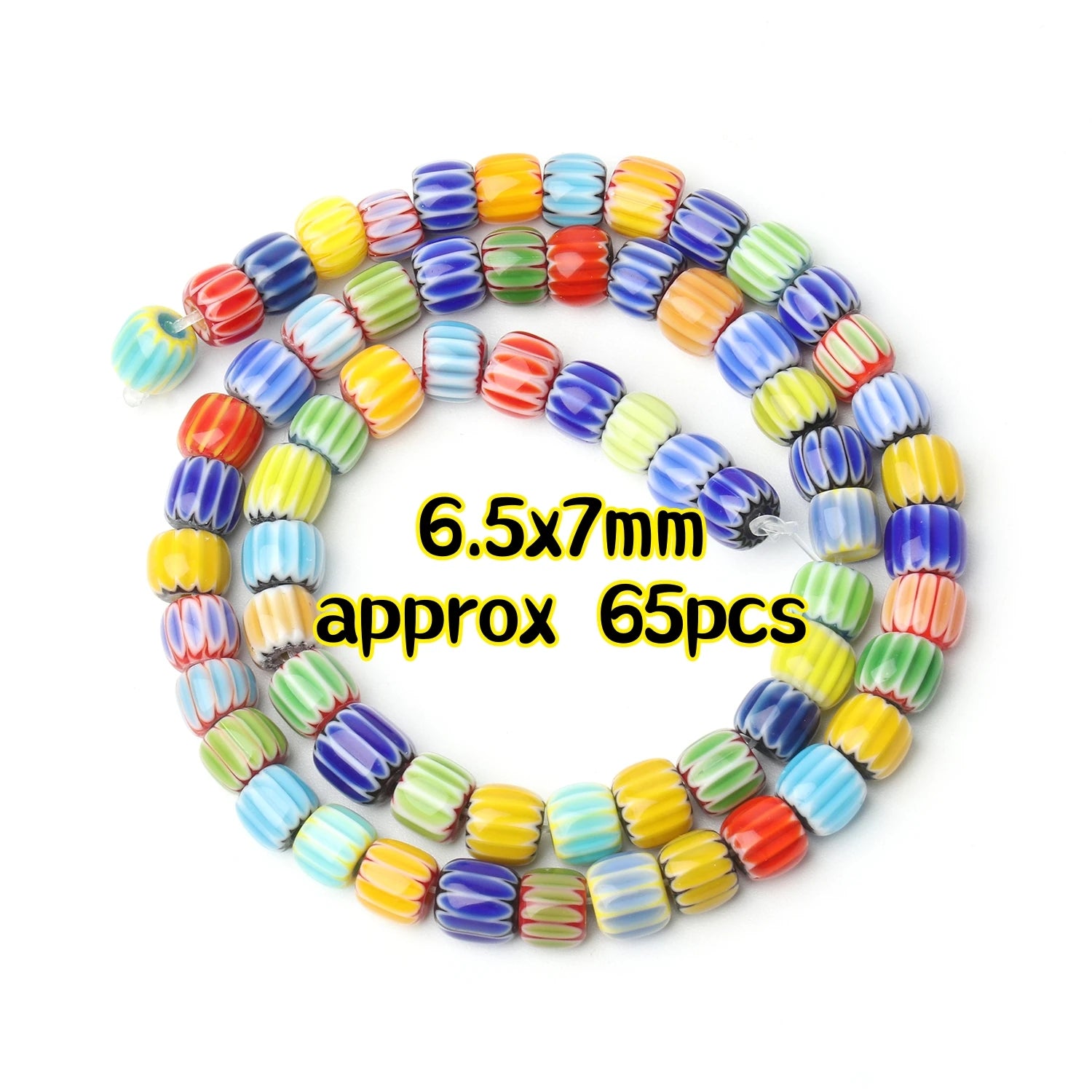 Multicolored Murano Glass Beads with Floral Dots in Various Types & Sizes, Oval and Round Loose Beads for Jewelry Making