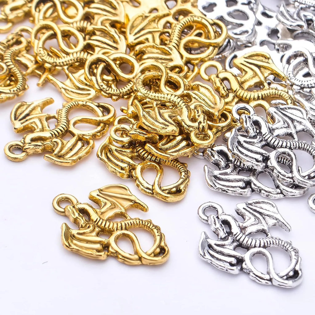 Flying Dragon Charms /Pendants  Necklace Bracelet Jewelry Making 100pcs