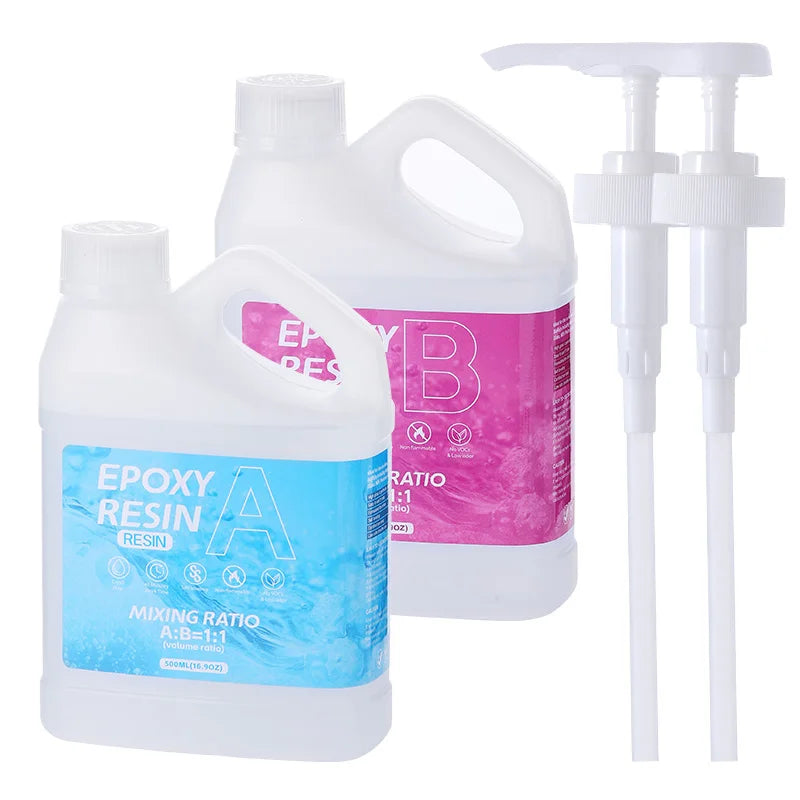 Crystal Clear Epoxy Resin Kit Bubble-Free Anti-Yellowing Self Leveling Easy Mix 1:1 Casting Resin for Table Top