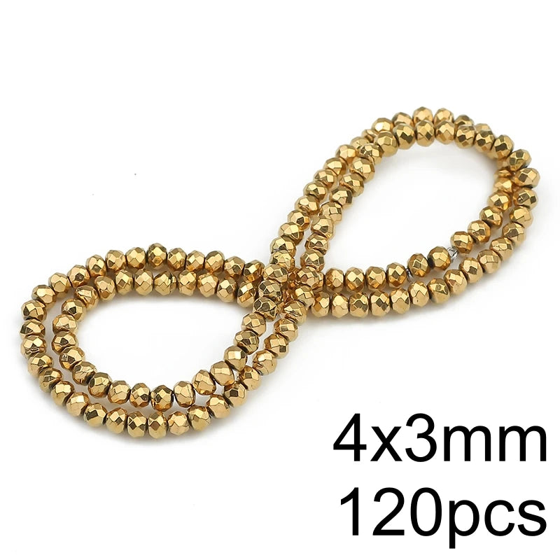 AAA+ Retention Color Natural Gold Plated Hematite  Loose Beads For Jewelry Making