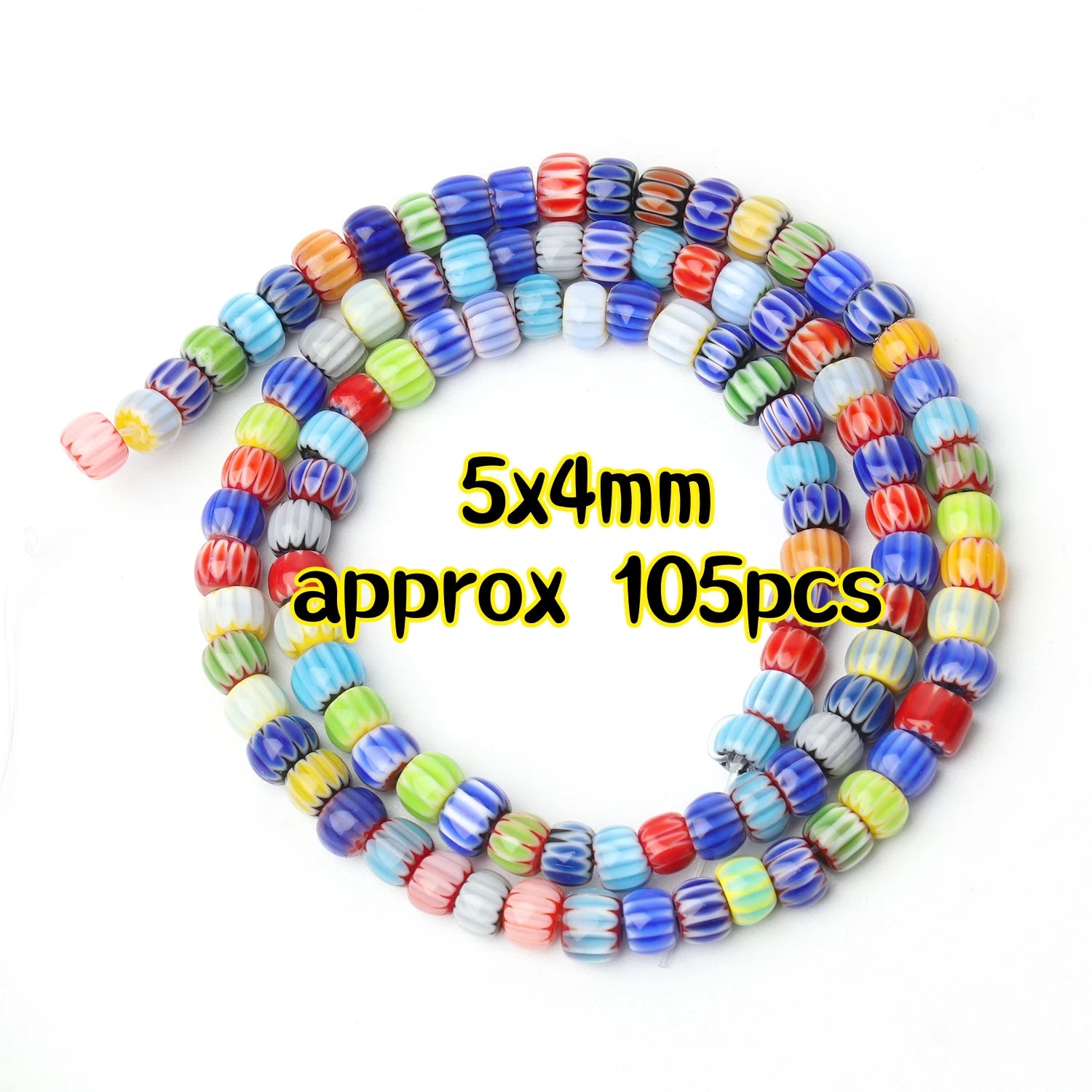 Multicolored Murano Glass Beads with Floral Dots in Various Types & Sizes, Oval and Round Loose Beads for Jewelry Making