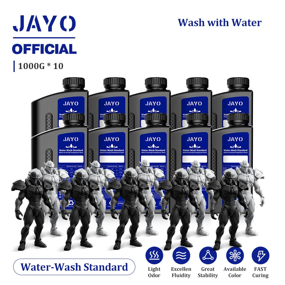 JAYO Water Wash  405nm UV Resin 10kg ABS Like 3D Printer Resin  Standard Rapid Photopolymer Resin for LCD/DLP/SLA
