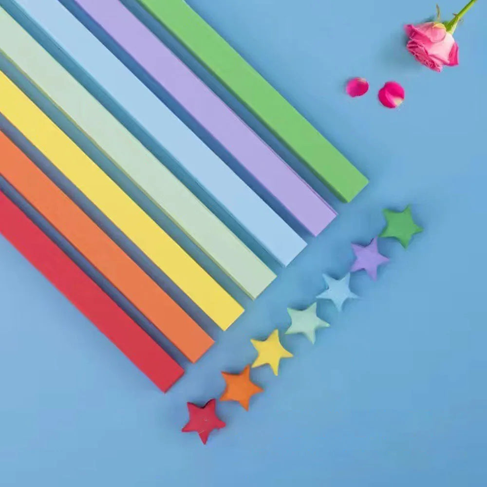 Rainbow Gradient Double Sided Origami Paper Stars