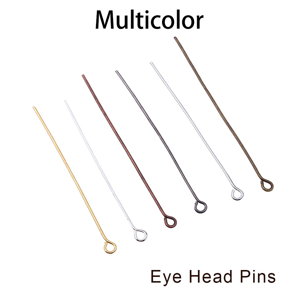 Eye & Head Pin Gold Plated Ball Head Pins for Jewelry  Making 100-200 Pieces