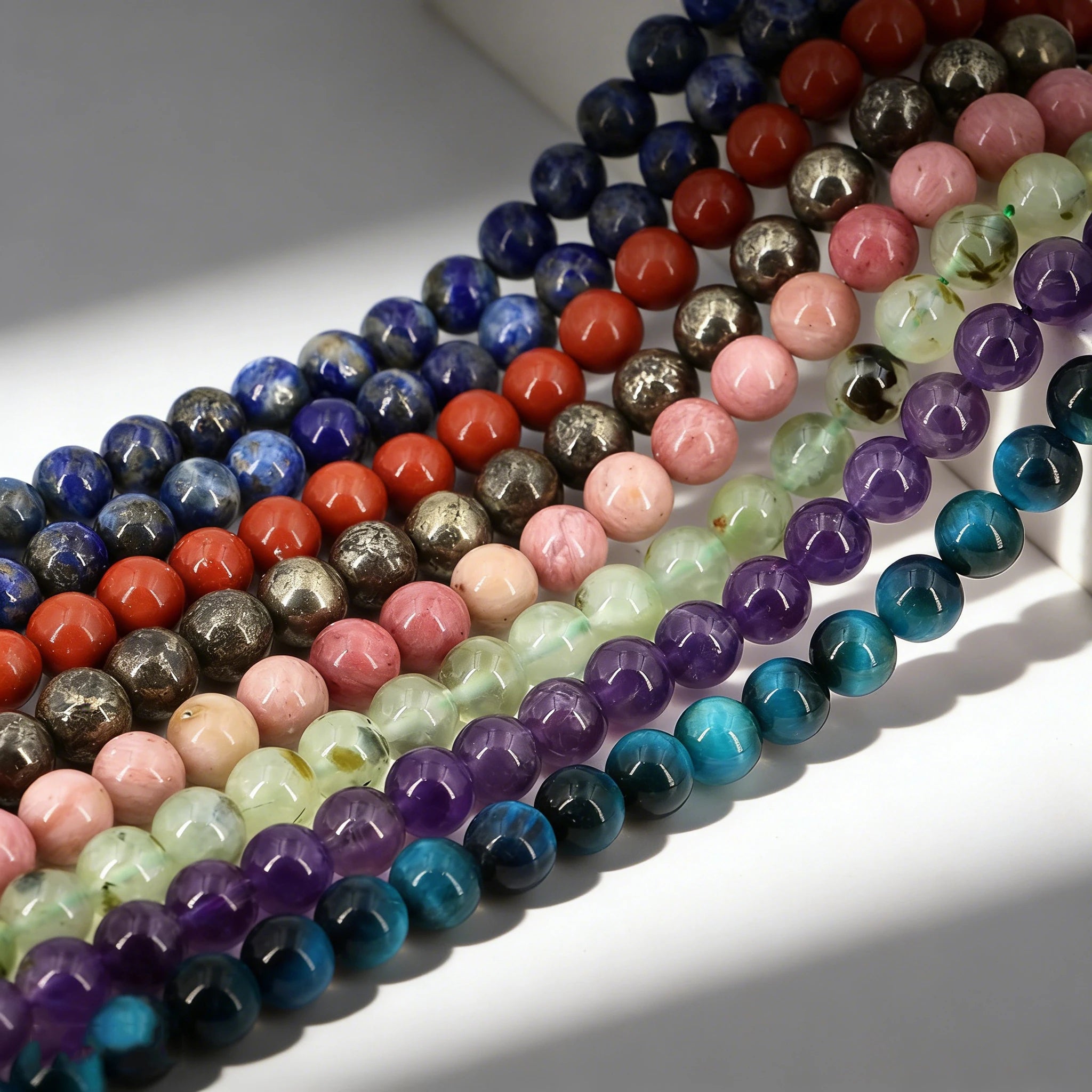 Natural Stone Beads Blue Tiger Eye Crystal Amethyst Rose Quartz Gemstone for Jewelry Making Bracelets Necklaces 4/6/8/10MM
