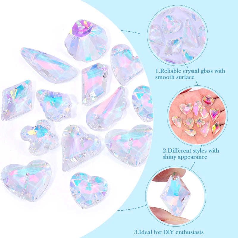 Crystal AB Pendants With Multiple Shapes Charms Beads  Necklaces  Bracelets Jewelry Making