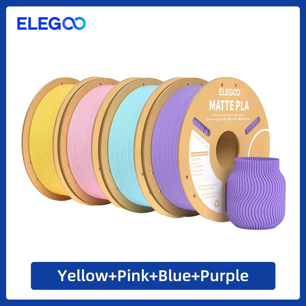 Matte Filament PLA 1KG for FDM 3D Printer PLA ELEGOO Dimensional Accuracy +/- 0.02mm