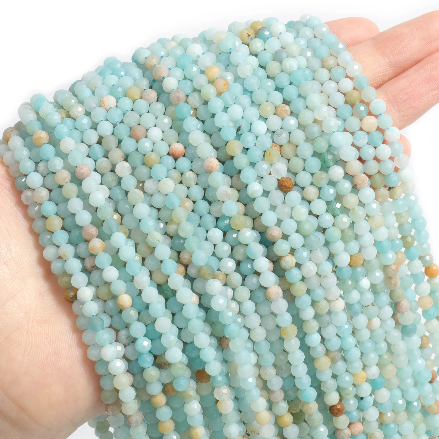 Faceted Natural Stone Beads  Amazonite Aquamarine Opal Labradorite & More For Jewelry Making 2 3 4mm