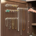 3-Piece Set Of 8-Hole Wall-Mounted Jewelry Storage Rack, With Necklaces, Bracelets And Earring Hooks - Anti-Tangle Display
