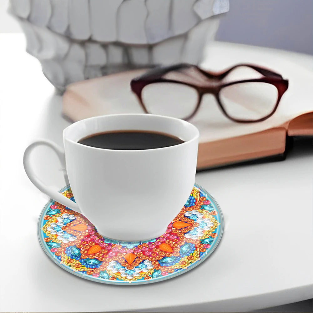 6pcs Diamond Dot Art Coasters  Mandala DIY Coaster Set Modern Waterproof for Adults and Beginners
