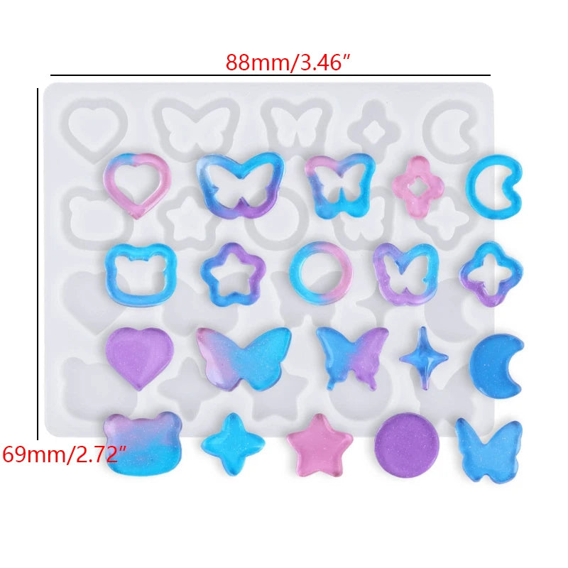 Assorted Hearts & Flower Molds Pendant Resin