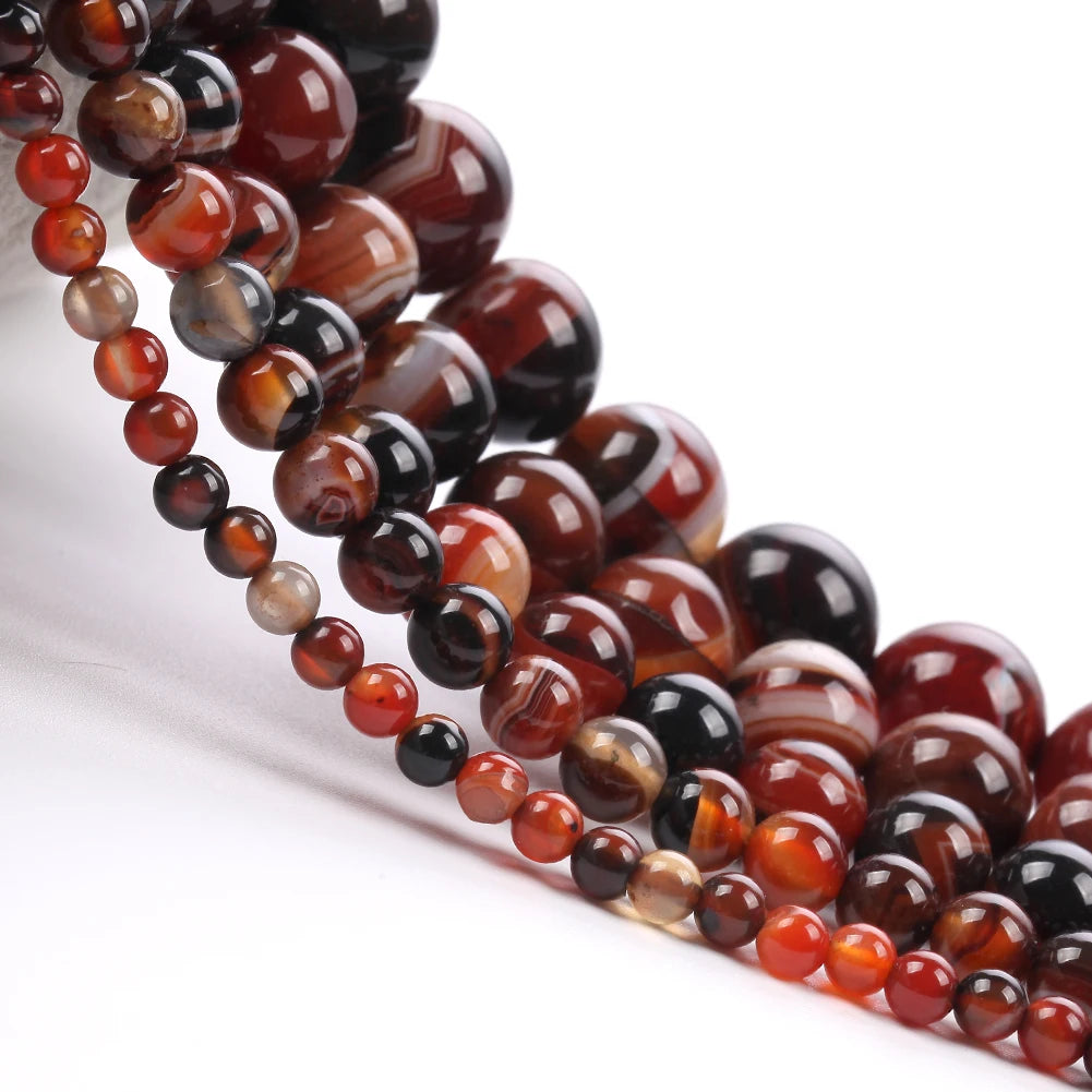 Natural Dream Stripe Agate Stone Round Beads for Jewelry Making  Bracelets Necklace Earrings  15" 4mm-12mm