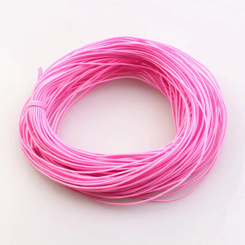 Braided Elastic Cord Stretch String Fabric Crafting Cords for Jewelry Making 23 Colors 1mm Thick  24M Length