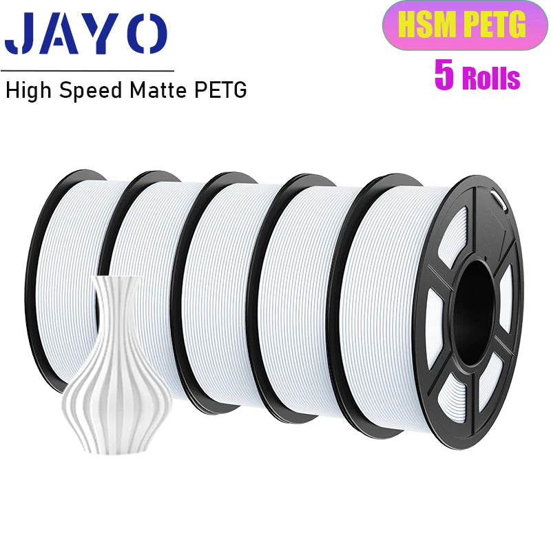 JAYO 5Rolls PLA/PLA Plus/Petg/ABS/TPU/PLA Metal/PLAYG/HS-PLA 3D Printer Filament 1.75mm FDM