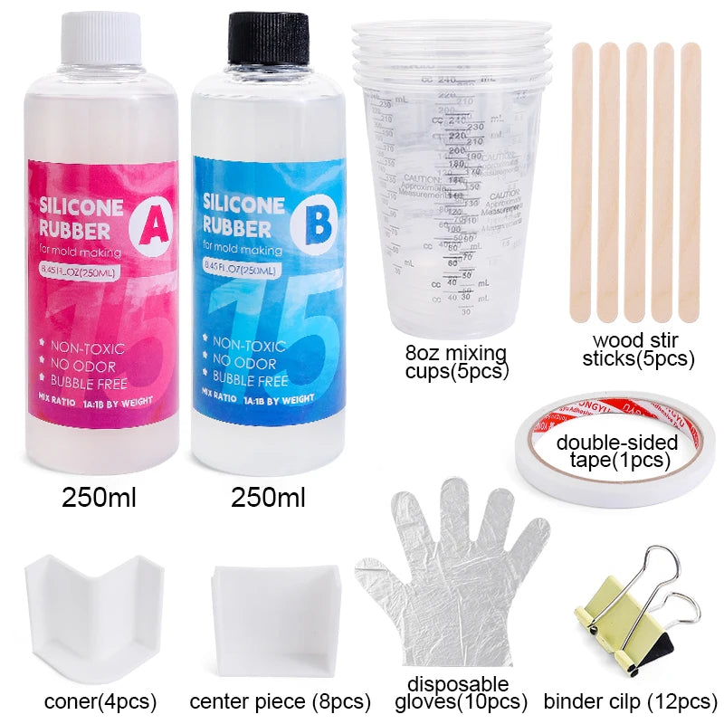 Silicone Mold Making Kit Fast Cure Mold Making Silicone Rubber Platinum Casting Resin Molds