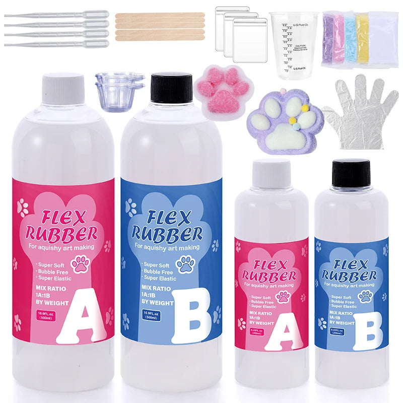 Taba Squishy Kit Liquid Silicon   1:1 AB Ratio Resin for Molding Hamsters Cat Paws