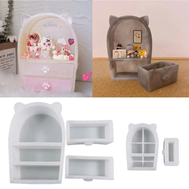 Resin Molds Cat Ears 3D Twisted Trinket Drawer