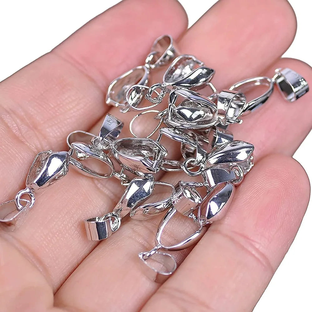 Stainless Steel Pendant Pinch  Bail  Necklace Pendants Jewelry Making 10/20pcs