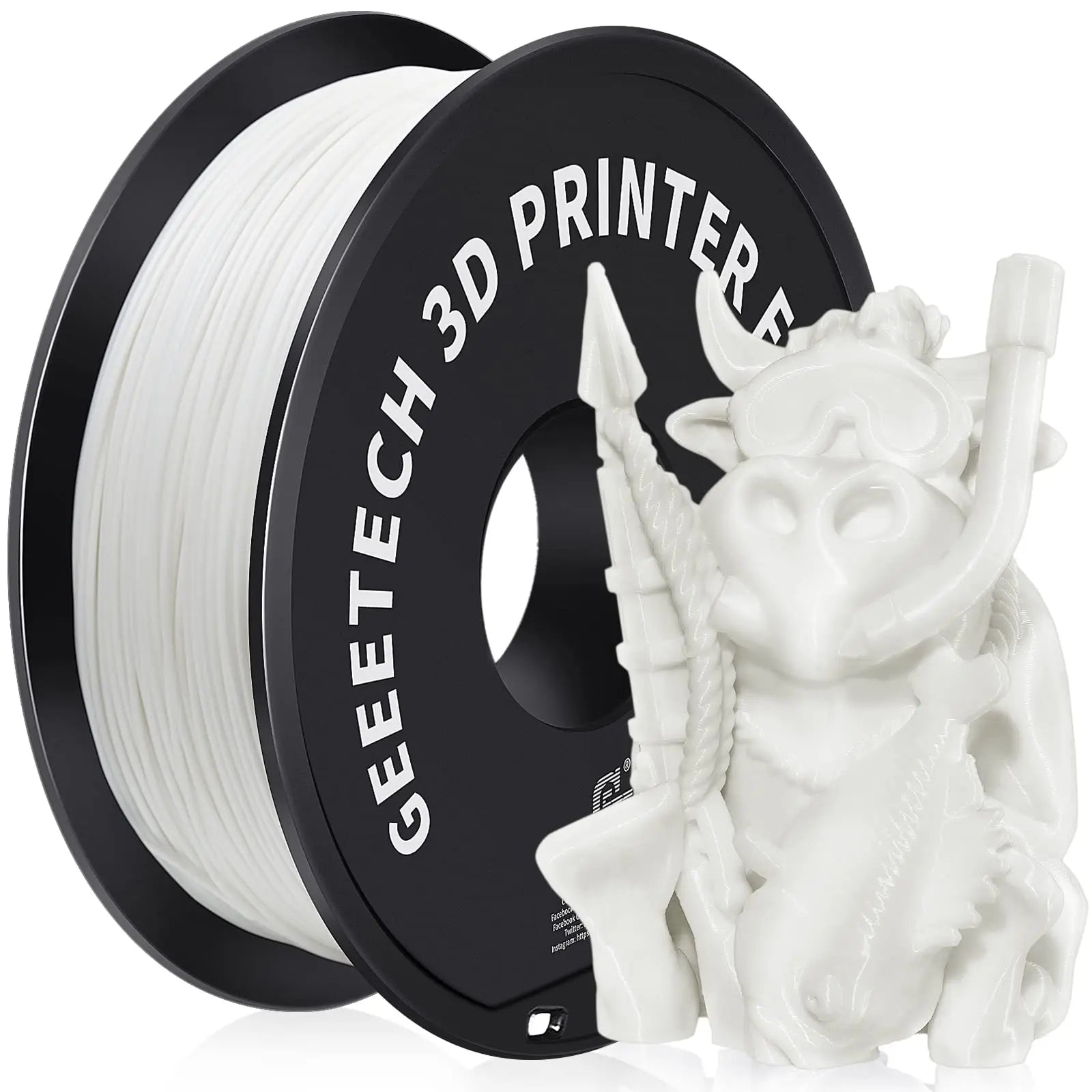 Geeetech  ABS+ 3D Filament 1.75mm 1KG plastic,  Tangle-Free, Non-Toxic, Vacuum Packaging White & Orange