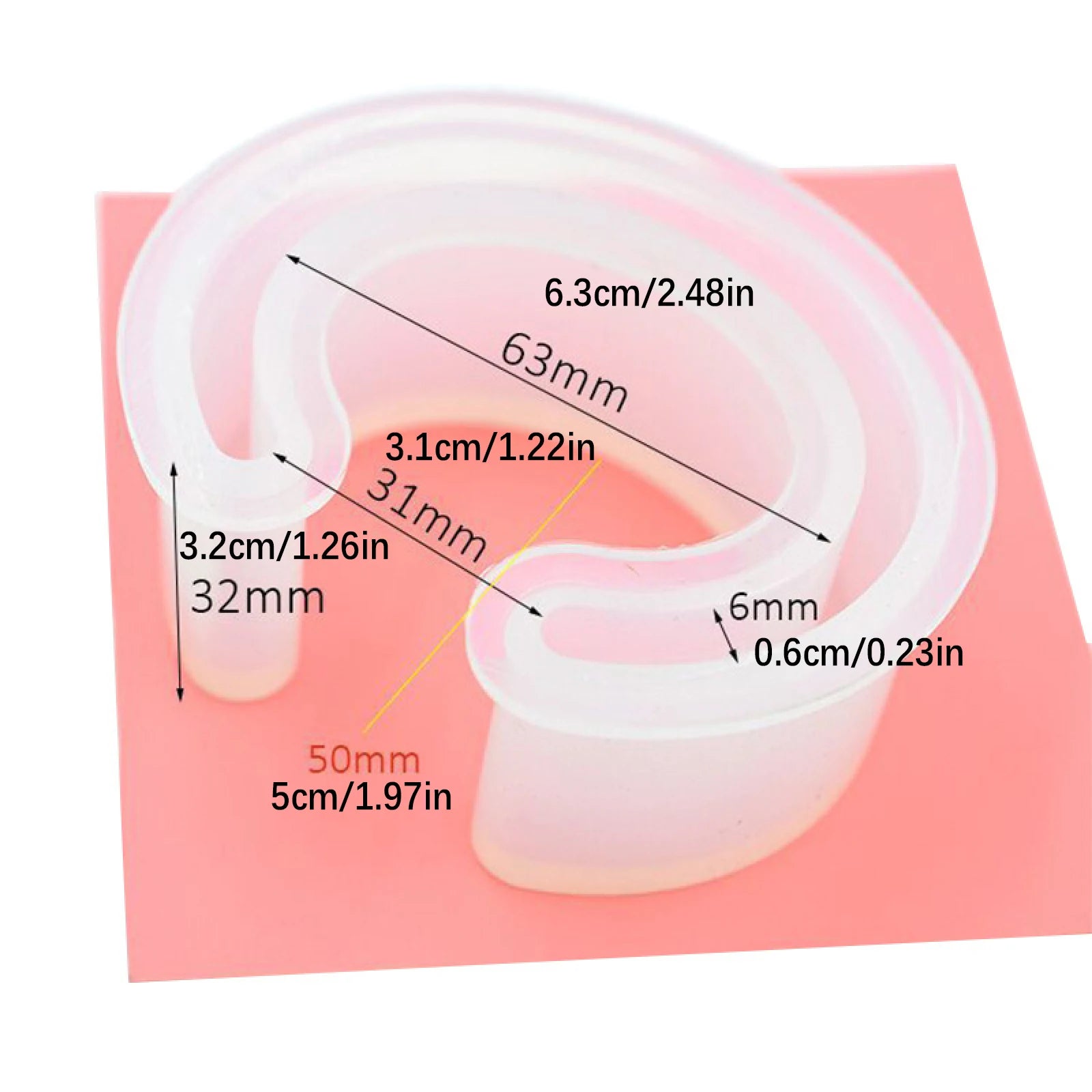 1Pc Resin Silicone Bangle Mold Open Cuff Jewelry Making