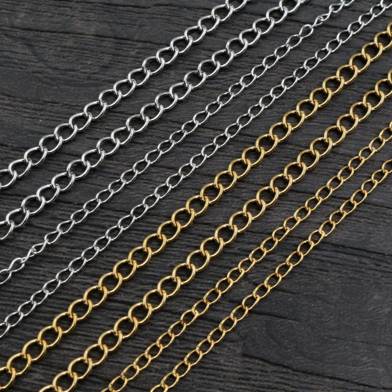 5 Meters Stainless Steel Gold Chains Bulk