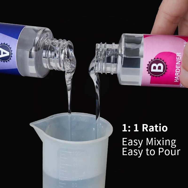 High Gloss Resin and Hard Crystal Clear Epoxy Resin Kit for Art Casting Jewelry, Or Projects Tumblers Tables 3D Crafts Easy Mix 1:1