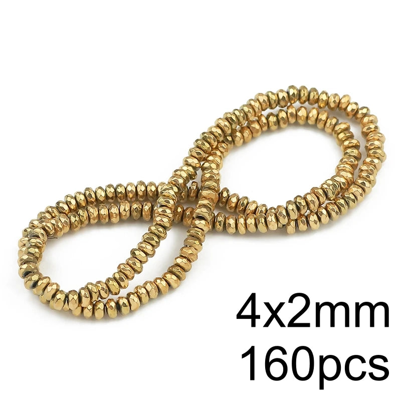 AAA+ Retention Color Natural Gold Plated Hematite  Loose Beads For Jewelry Making