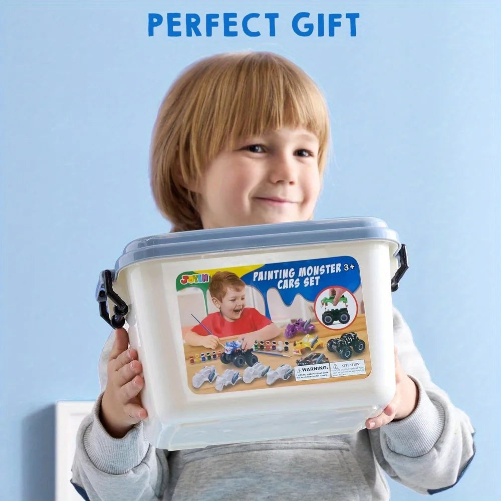 JOYFY Kids Craft Kit Build & Paint Your Own Friction Powered Monster ATV