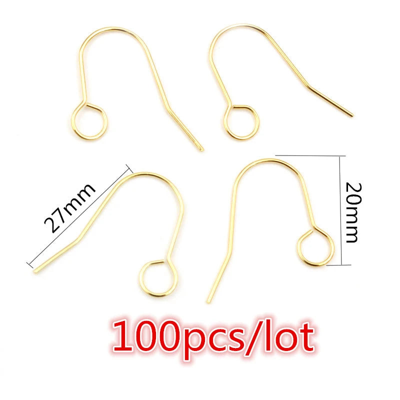 Stainless Steel Earrings Ear Wires  Jewelry Making Findings  30-100 Pieces