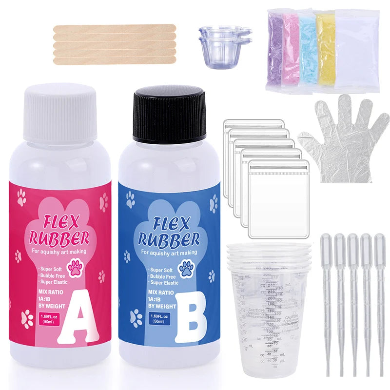 Taba Squishy Kit Liquid Silicon   1:1 AB Ratio Resin for Molding Hamsters Cat Paws