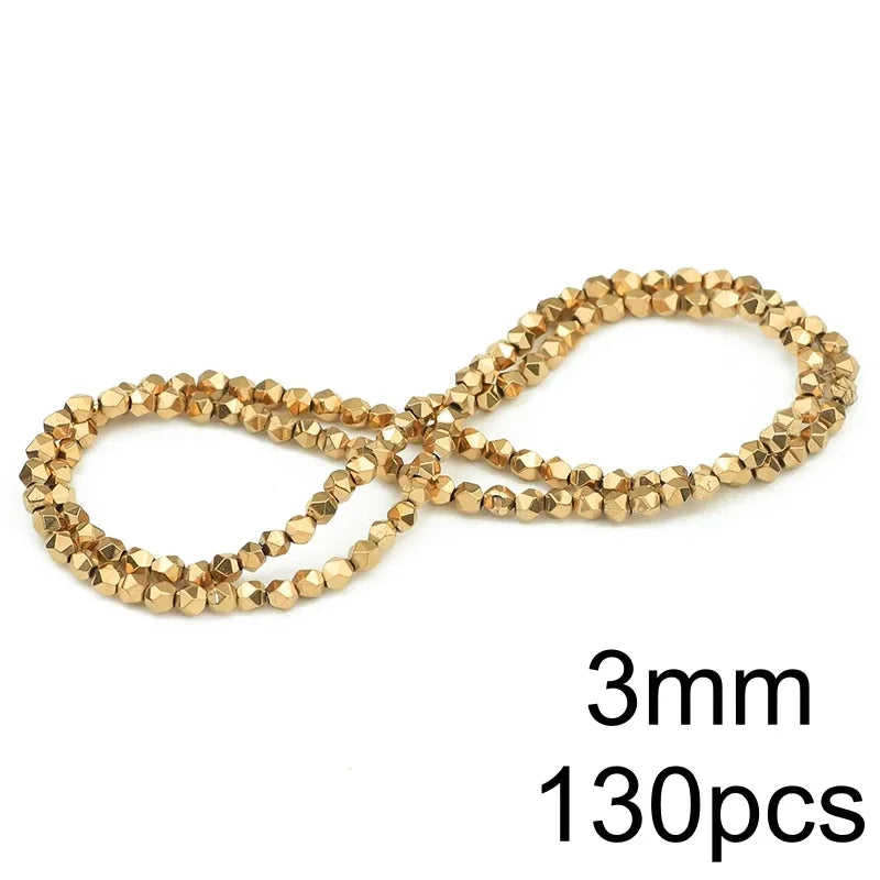 AAA+ Retention Color Natural Gold Plated Hematite  Loose Beads For Jewelry Making