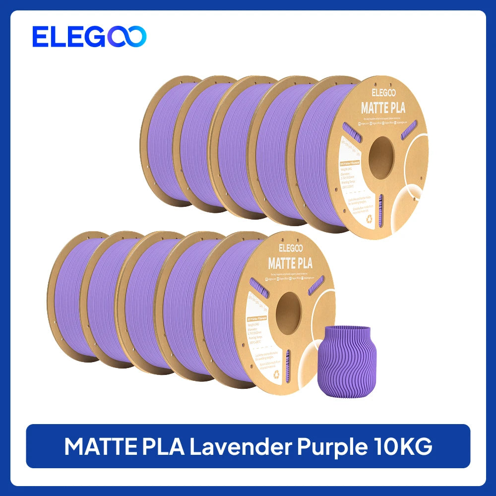 Matte Filament PLA 1KG for FDM 3D Printer PLA ELEGOO Dimensional Accuracy +/- 0.02mm