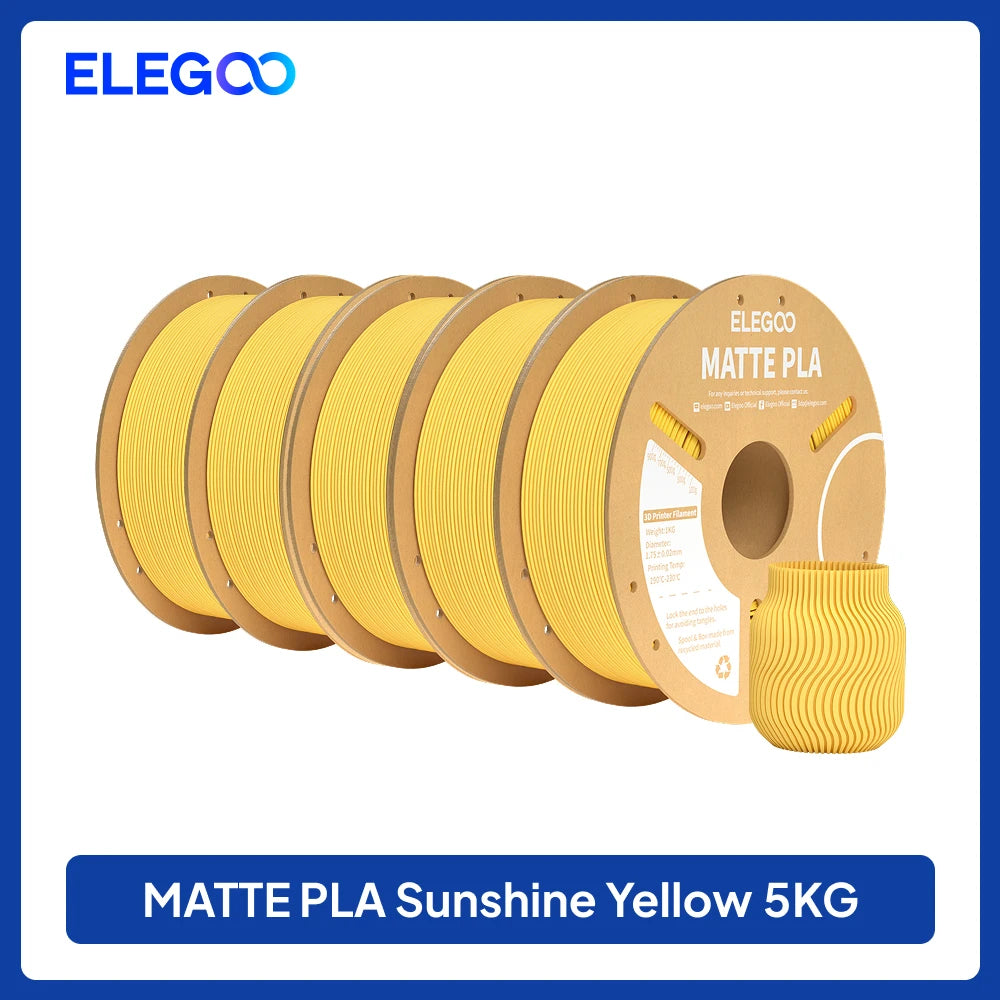 Matte Filament PLA 1KG for FDM 3D Printer PLA ELEGOO Dimensional Accuracy +/- 0.02mm