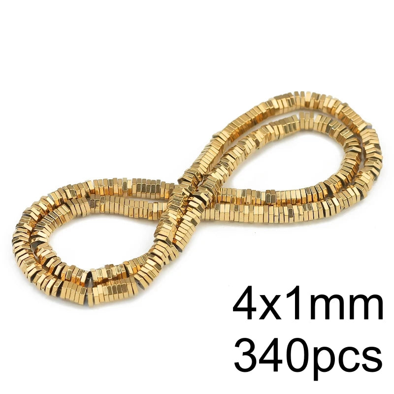 AAA+ Retention Color Natural Gold Plated Hematite  Loose Beads For Jewelry Making
